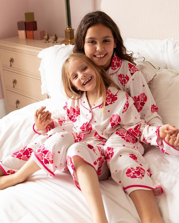 cyberjammies Aria Girls Heart Printed Jersey Pyjama Set