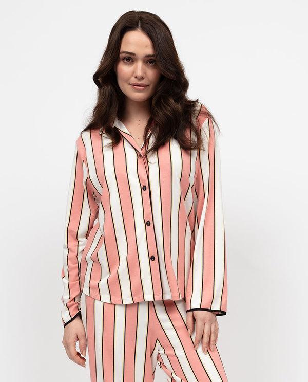 cyberjammies Bonnie Womens Stripe Printed Jersey Pyjama Top