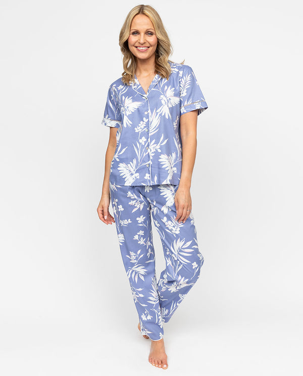 cyberjammies Brooke Womens Lace Detail Bird Print Pyjama Set