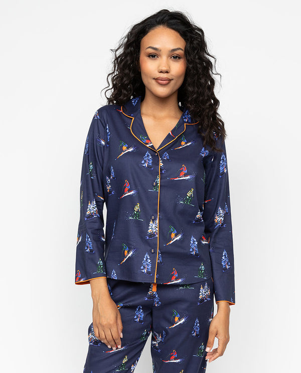 cyberjammies Alpes Womens Ski Print Pyjama Top
