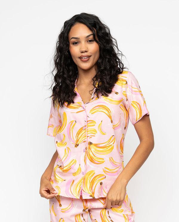 cyberjammies Betsy Womens Banana Print Pyjama Top