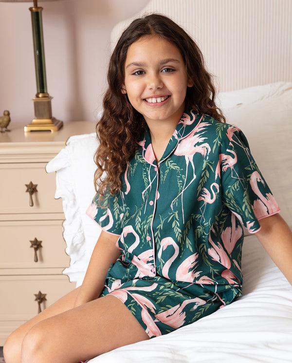 cyberjammies Ivy Girls Flamingo Print Shorty Set