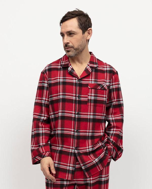 cyberjammies Louis Mens Brushed Check Pyjama Top