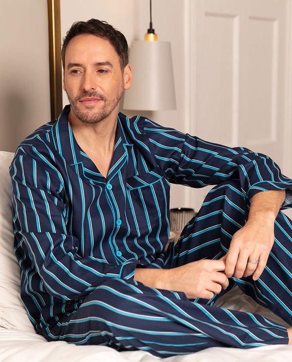 cyberjammies Marina Mens Printed Stripe Pyjama Set