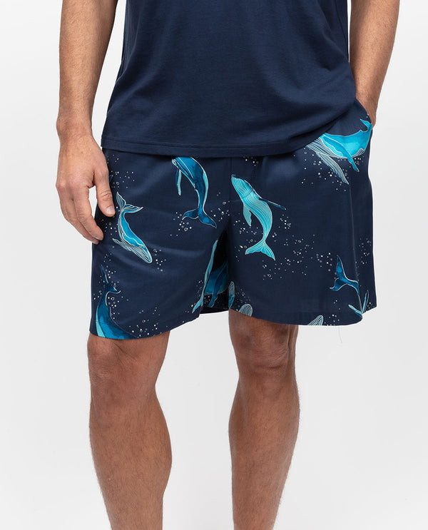 cyberjammies Marina Mens Whale Print Shorts