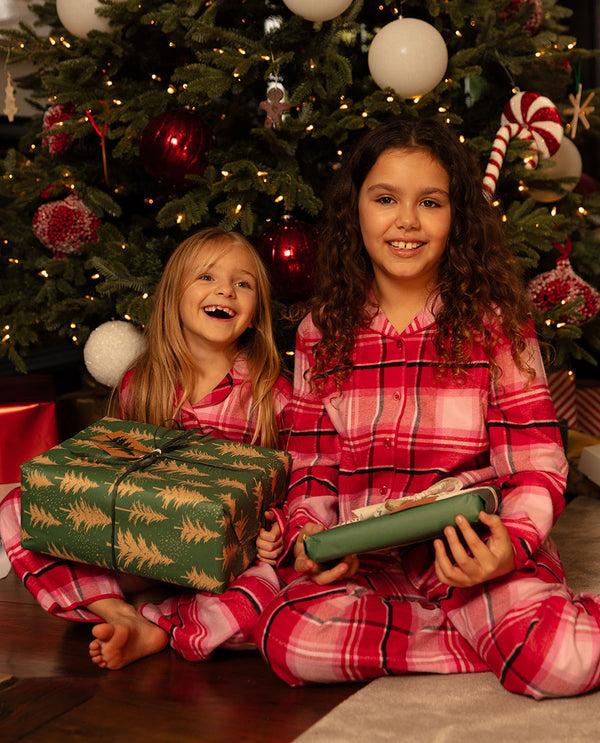 cyberjammies Noelle Girls Brushed Check Pyjama Set