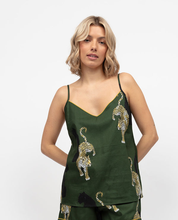cyberjammies Olive Womens Leopard Print Cami