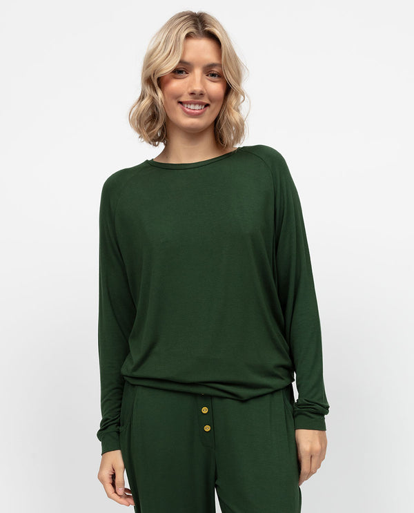 cyberjammies Olive Womens Slouch Jersey Pyjama Top