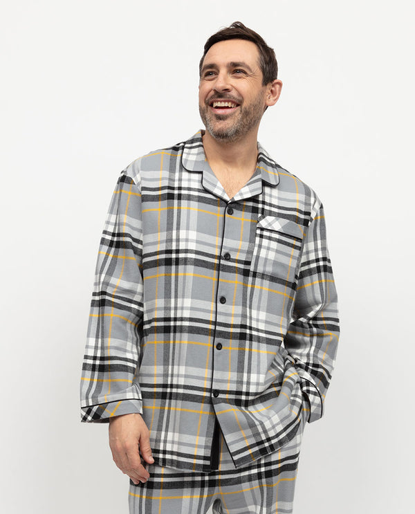 cyberjammies Parker Mens Brushed Check Pyjama Top