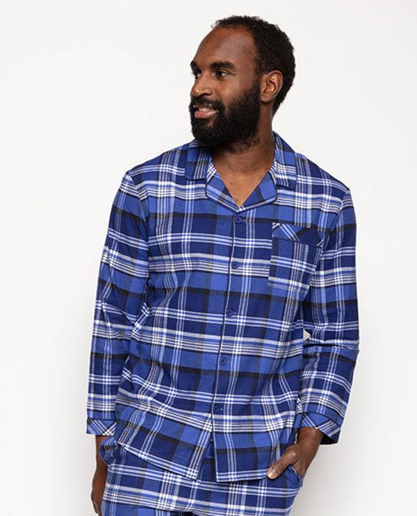 cyberjammies Riley Mens Brushed Check Pyjama Top