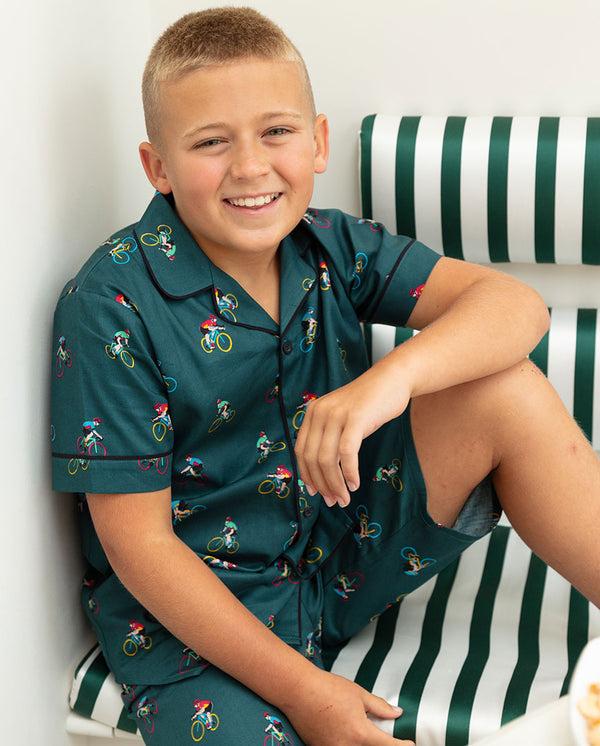 cyberjammies Theo Boys Bicycle Print Shorty Set