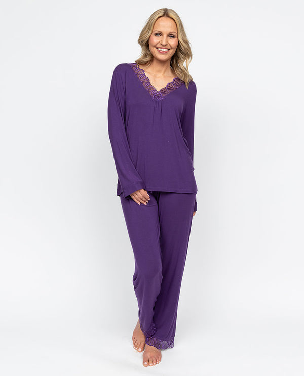 cyberjammies Elsie Womens Lace Detail Jersey Pyjama Set