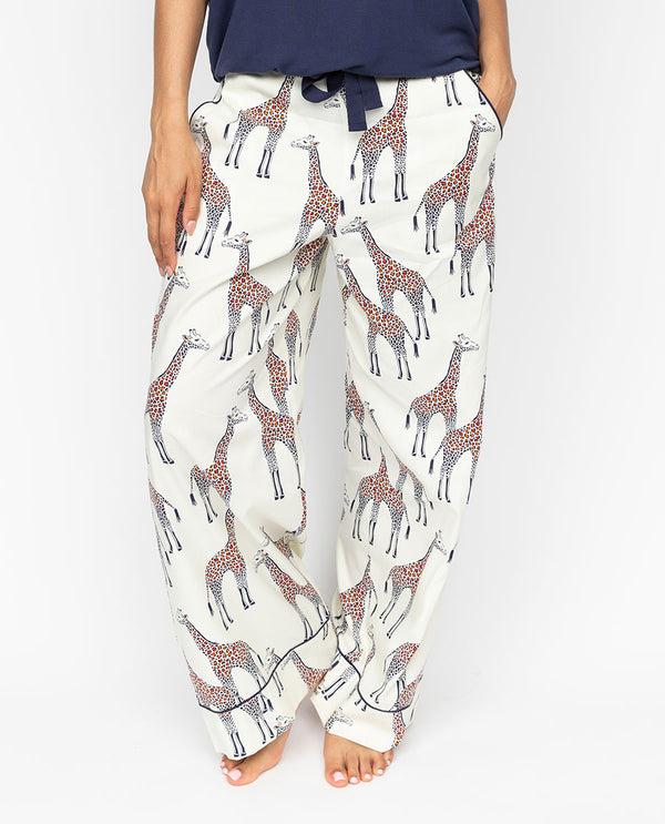 cyberjammies Georgina Womens Giraffe Print Wide Leg Pyjama Bottoms