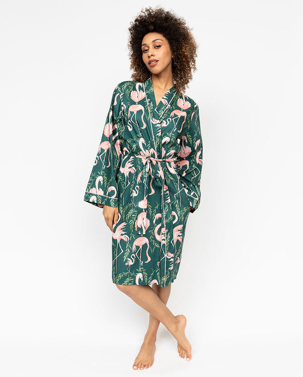 cyberjammies Ivy Womens Flamingo Print Short Dressing Gown cyberjammies Ivy Womens Flamingo Print Short Dressing Gown