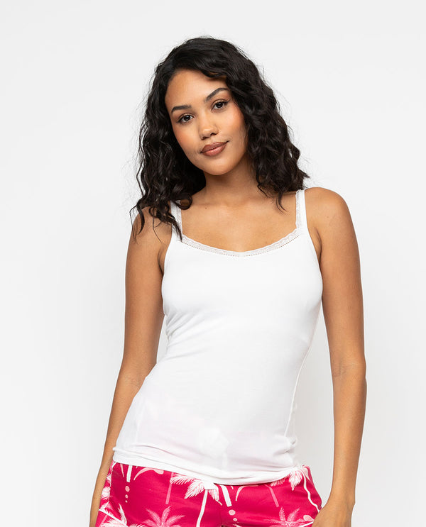 cyberjammies Kayla Womens Lace Trim Jersey Hidden Support Vest