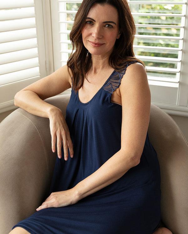 cyberjammies Louisa Womens Lace Detail Jersey Swing Nightdress