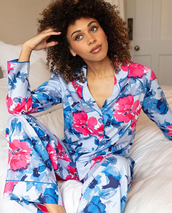 cyberjammies Lyla Womens Floral Print Wide Leg Pyjama Set