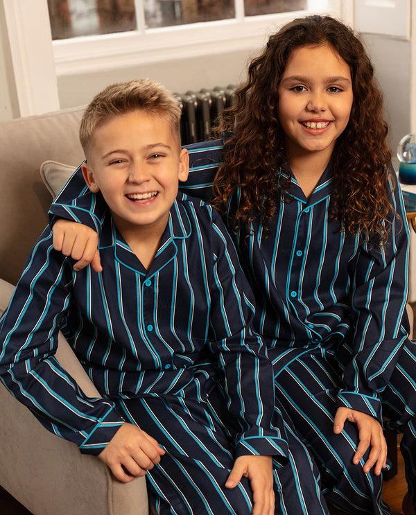 cyberjammies Marina Kids Unisex Printed Stripe Pyjama Set