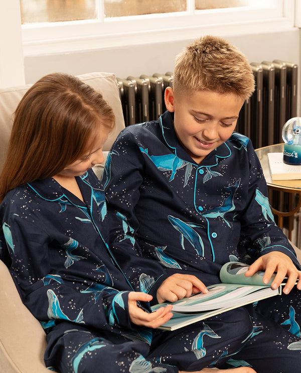 cyberjammies Marina Kids Unisex Whale Print Pyjama Set