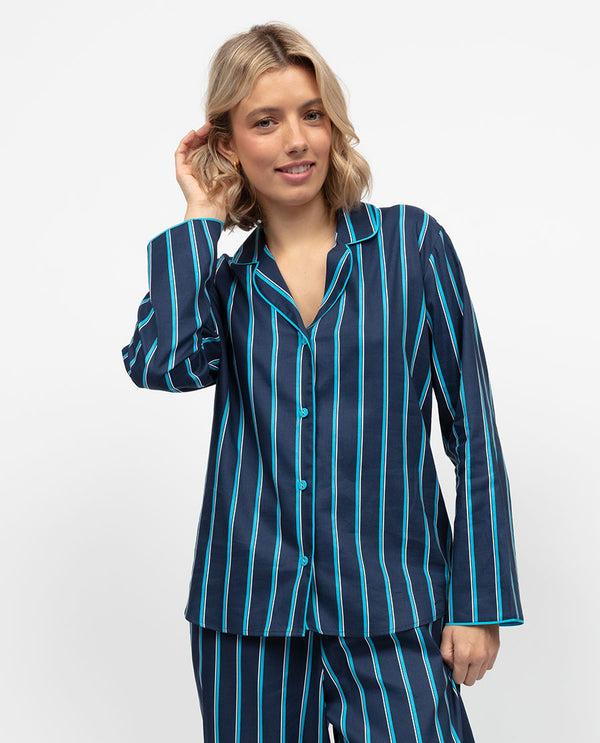 cyberjammies Marina Womens Printed Stripe Pyjama Top