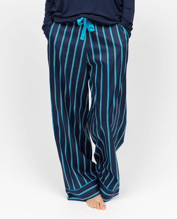 cyberjammies Marina Womens Printed Stripe Wide Leg Pyjama Bottoms