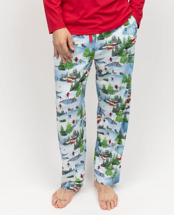 cyberjammies Montana Mens Winterscape Printed Jersey Pyjama Bottoms