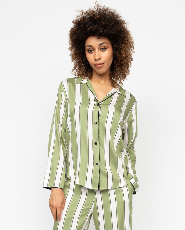 cyberjammies Nancy Womens Printed Stripe Pyjama Top