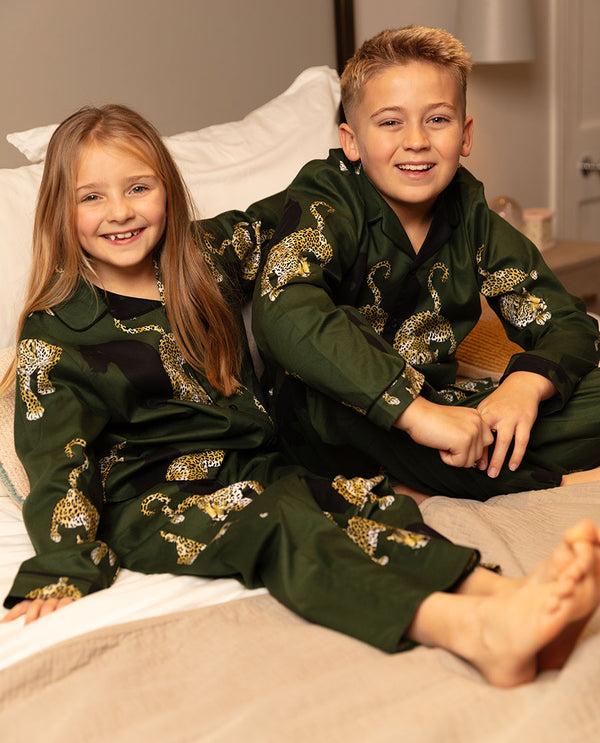 cyberjammies Olive Kids Unisex Leopard Print Pyjama Set