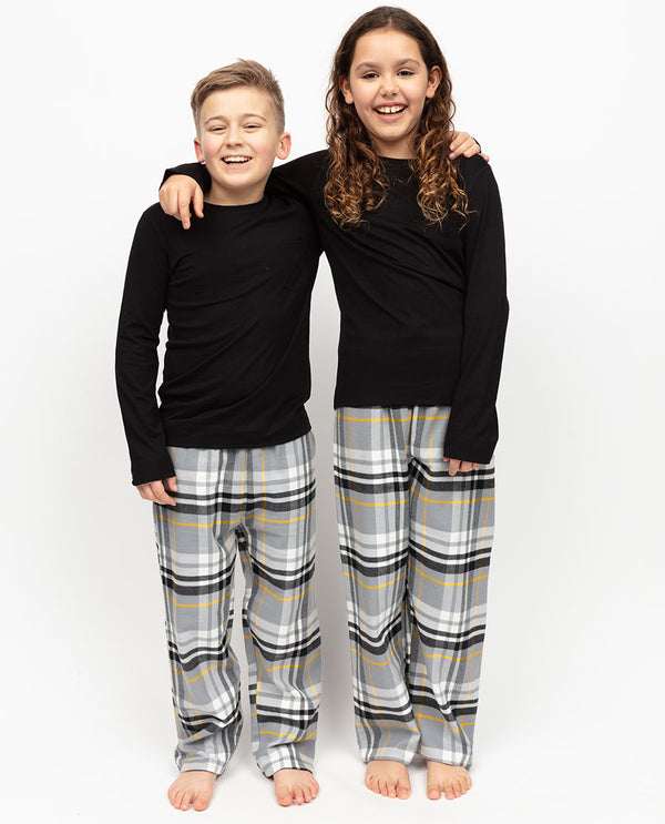 cyberjammies Parker Kids Unisex Jersey T-shirt and Brushed Check Pyjama Set
