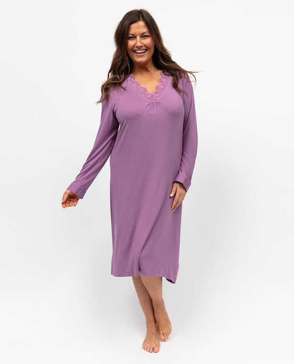 cyberjammies Rhea Womens Lace Detail Jersey Short Nightdress