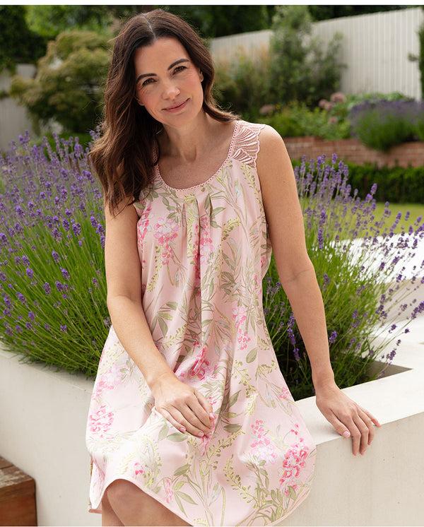 cyberjammies Sally Womens Lace Detail Floral Print Swing Nightdress