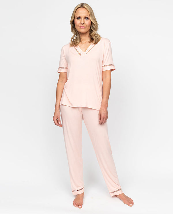 cyberjammies Sally Womens Lace-Detail Jersey Pyjama Set