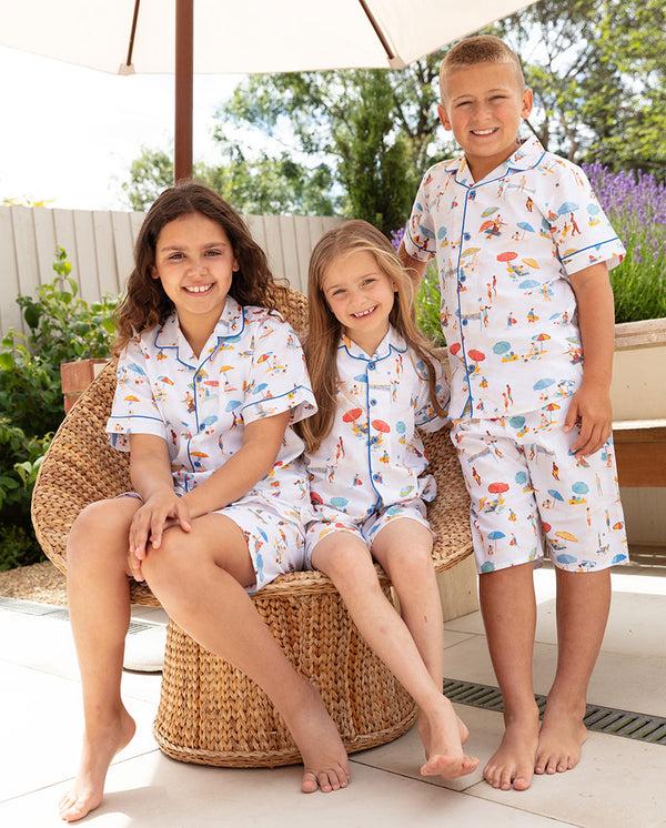 cyberjammies Sandy Kids Unisex Beachscape Print Shorty Set