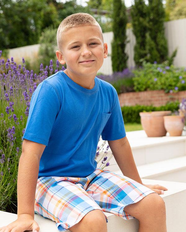 cyberjammies Sandy Kids Unisex Jersey T-shirt and Check Shorty Set