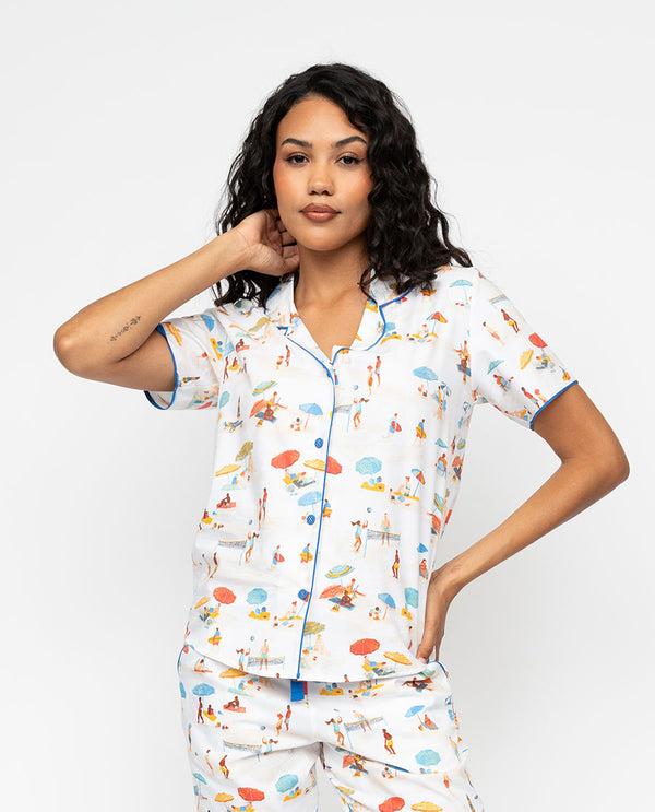 cyberjammies Sandy Womens Beachscape Print Pyjama Top