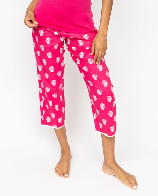 cyberjammies Sofia Womens Shell Print Cropped Pyjama Bottoms