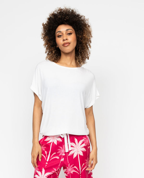 cyberjammies Sofia Womens Short Sleeve Slouch Jersey Pyjama Top