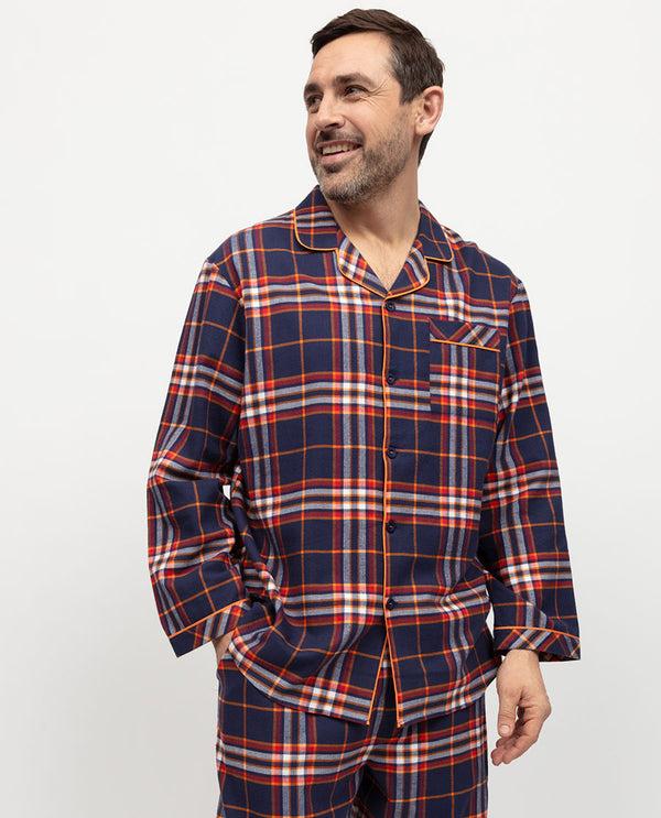 cyberjammies Taylor Mens Lightly Brushed Check Pyjama Top