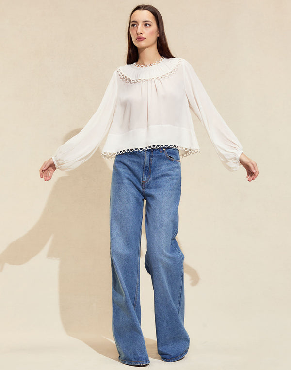 Cynthia Rowley Annabelle Long Sleeve Blouse