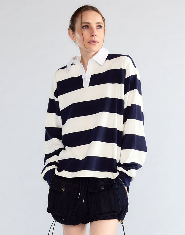 Cynthia Rowley Ardie Striped Rugby Shirt