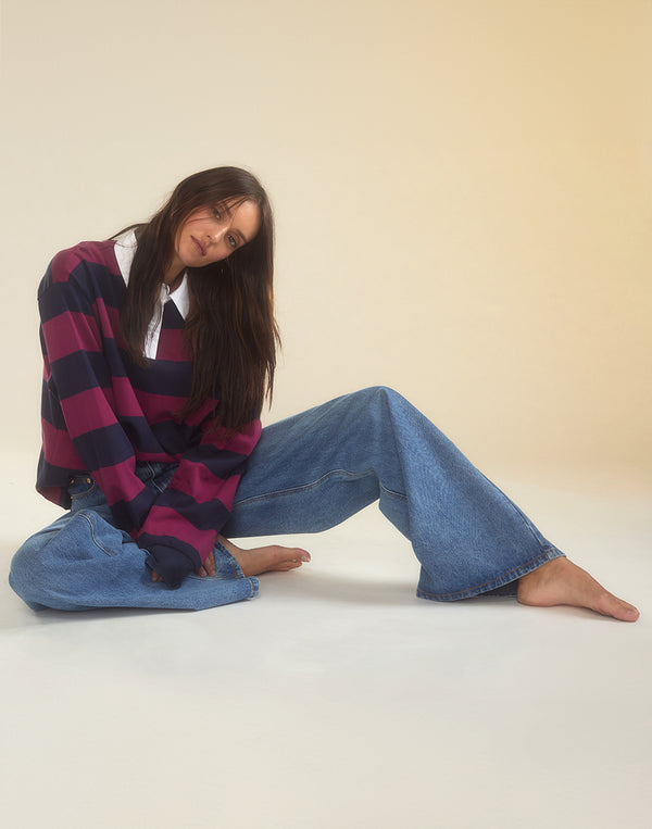 Cynthia Rowley Ardie Striped Rugby Shirt