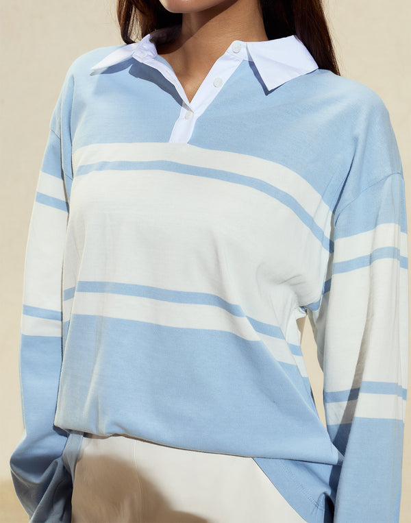 Cynthia Rowley Ardie Striped Rugby Shirt