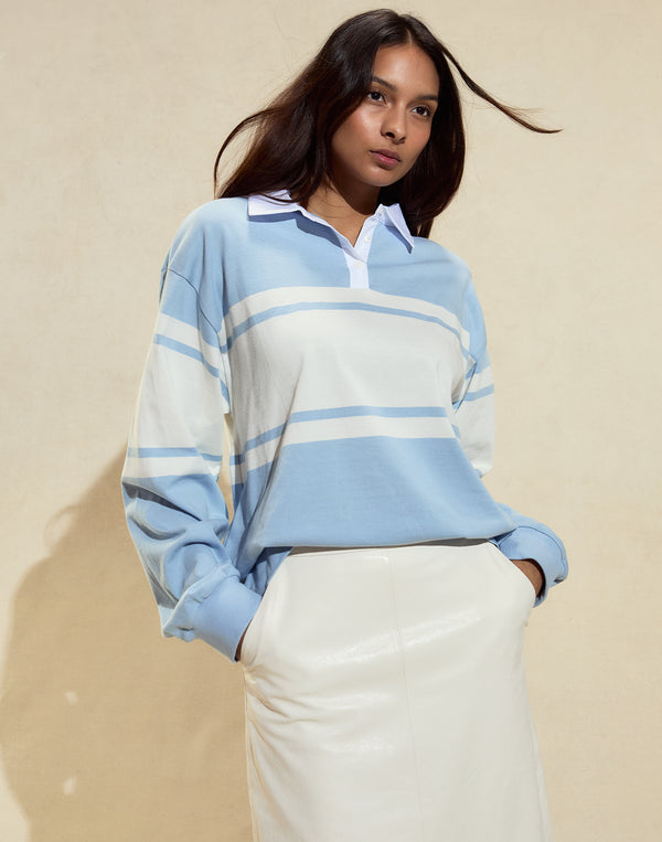 cynthia rowley Ardie Striped Rugby Shirt