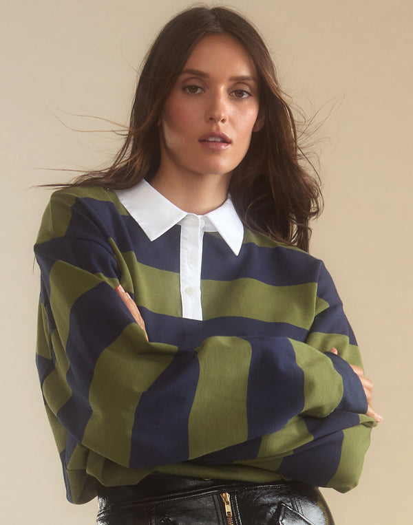Cynthia Rowley Ardie Striped Rugby Shirt