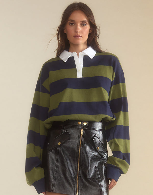 cynthia rowley Ardie Striped Rugby Shirt