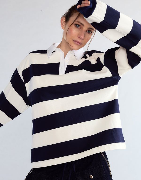 cynthia rowley Ardie Striped Rugby Shirt