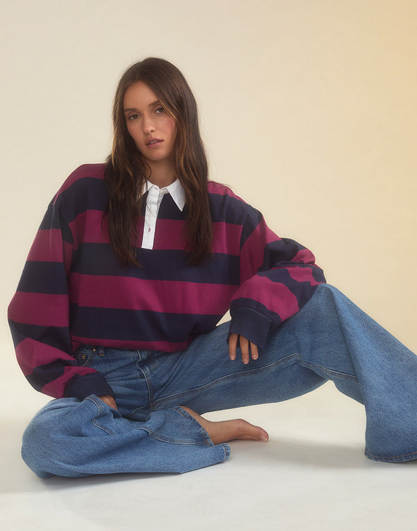 Cynthia Rowley Ardie Striped Rugby Shirt