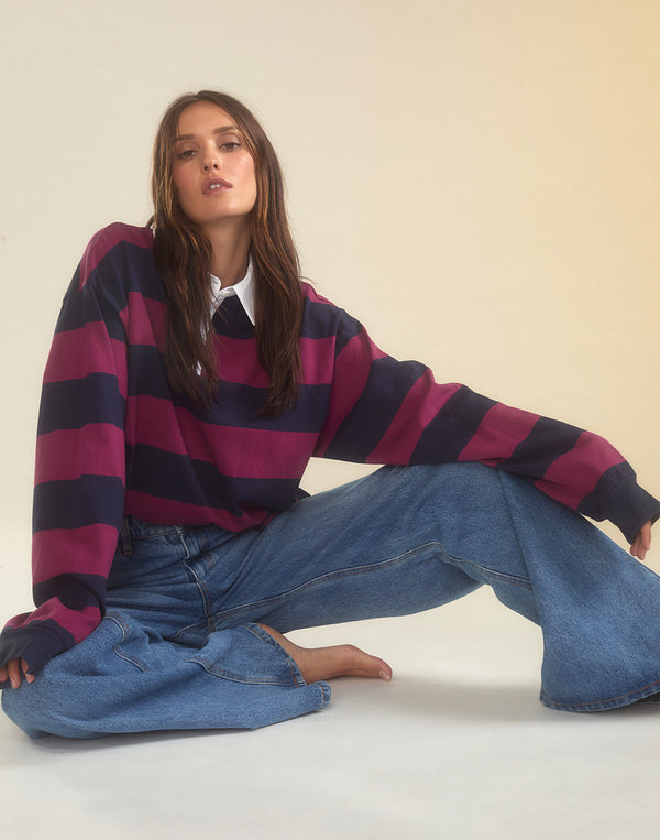 Cynthia Rowley Ardie Striped Rugby Shirt