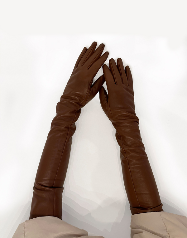 Cynthia Rowley Bea Long Leather Gloves