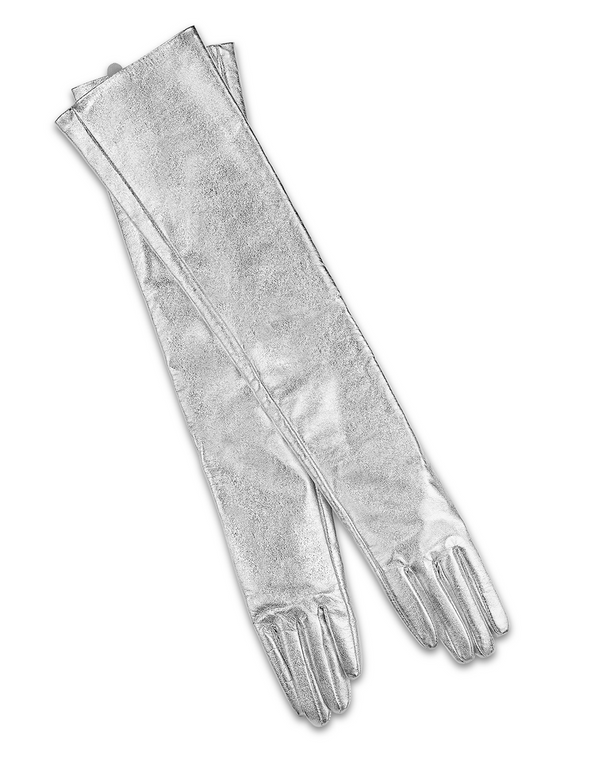 cynthia rowley Bea Long Metallic Leather Gloves